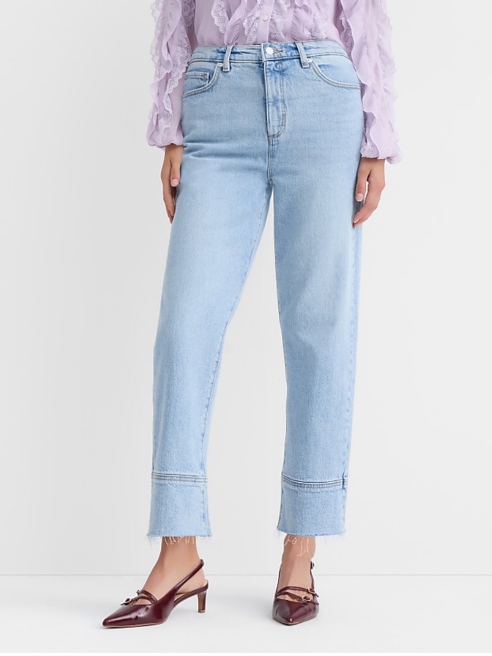 ❗️LOFT The Straight High Waisted Jeans in Light Wash Indigo